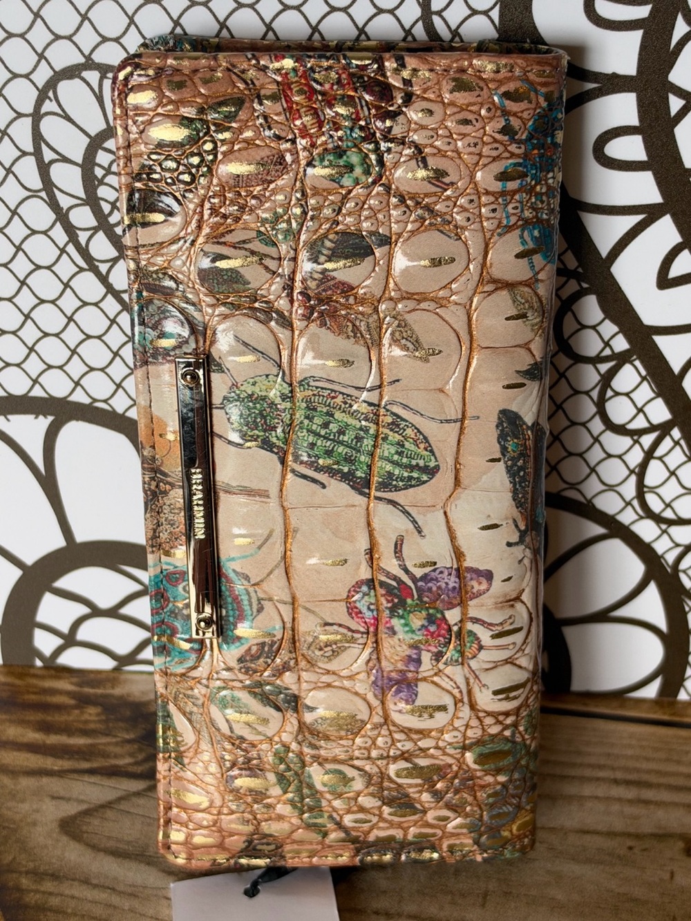 Firm Brahmin ADY Wallet HILL GARDEN Neutral Butterfly Insects Wildlife Beauty NW